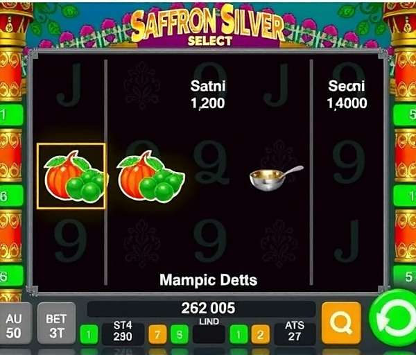 Saffron Silver Select Gameplay Saffron Silver Select gameplay showing vibrant Indian-themed graphics and interface